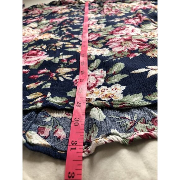 Umgee Floral Tunic Top Womens M 3/4 Flare Sleeve Oversized Bloomcore Cottage - Picture 7 of 7